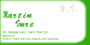 martin imre business card